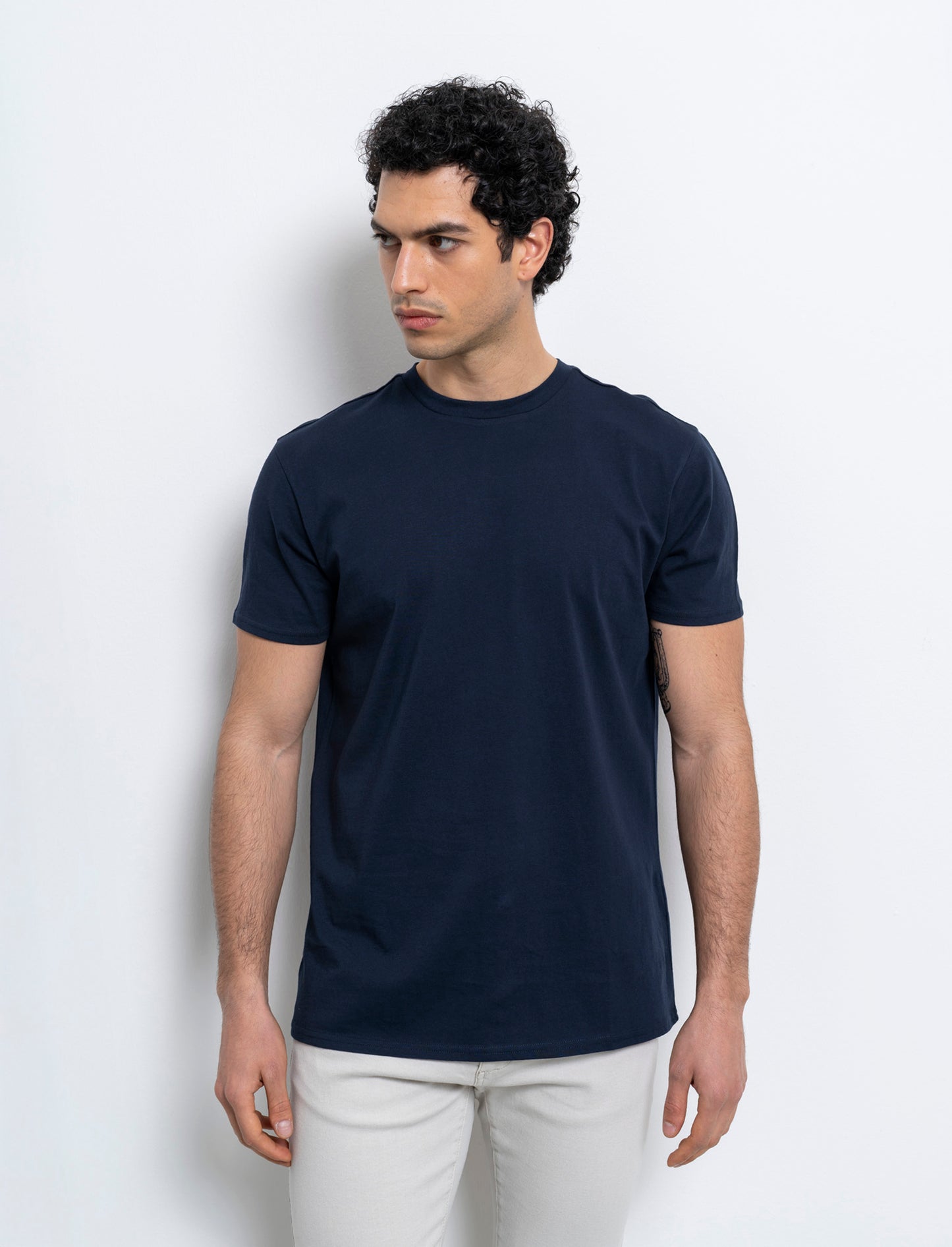 T-shirt basic in cotone premium regular fit da uomo - Blu