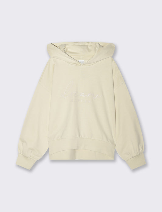 Felpa con cappuccio da bambina - Beige