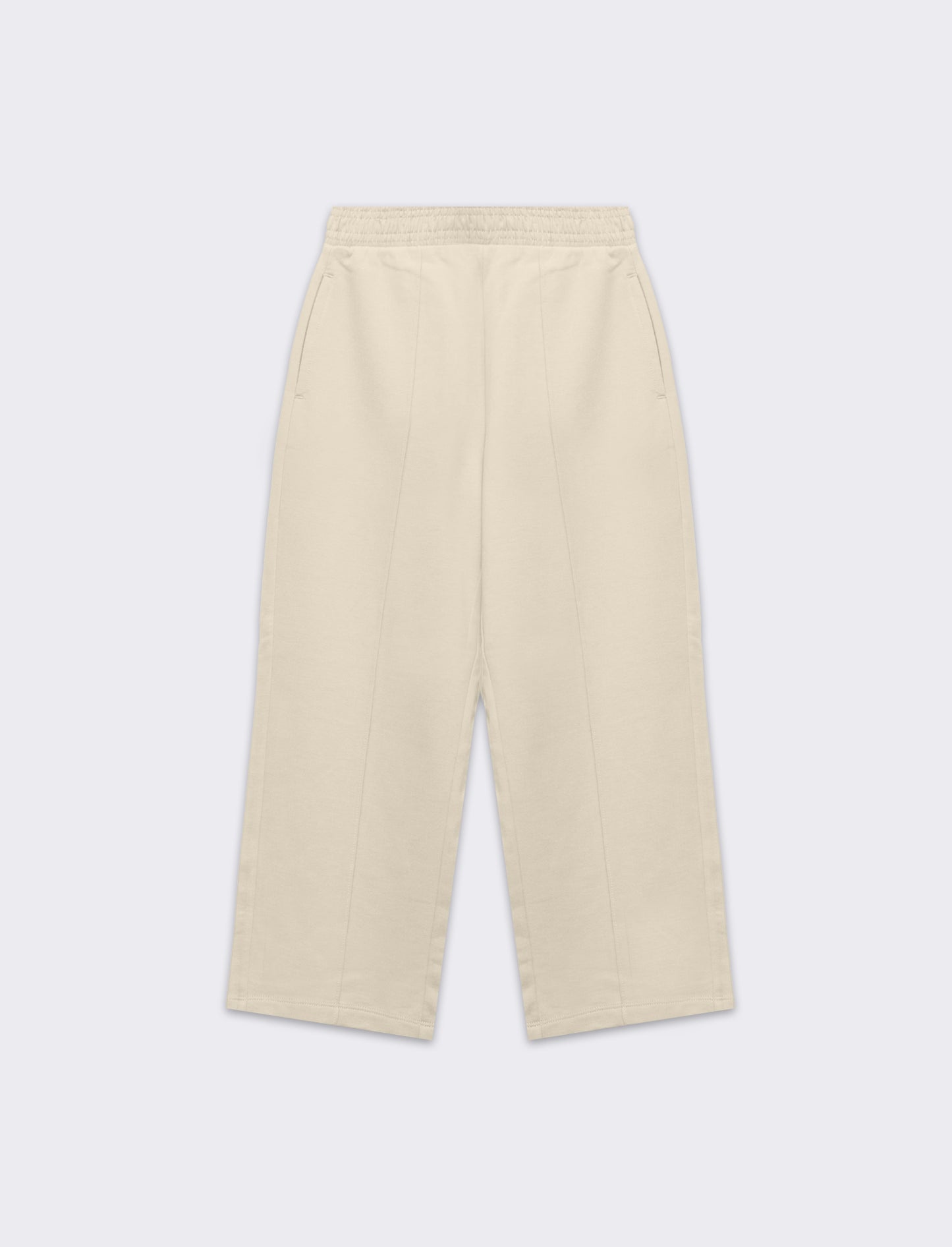 Jogger gamba larga con tasche da bambina - Beige
