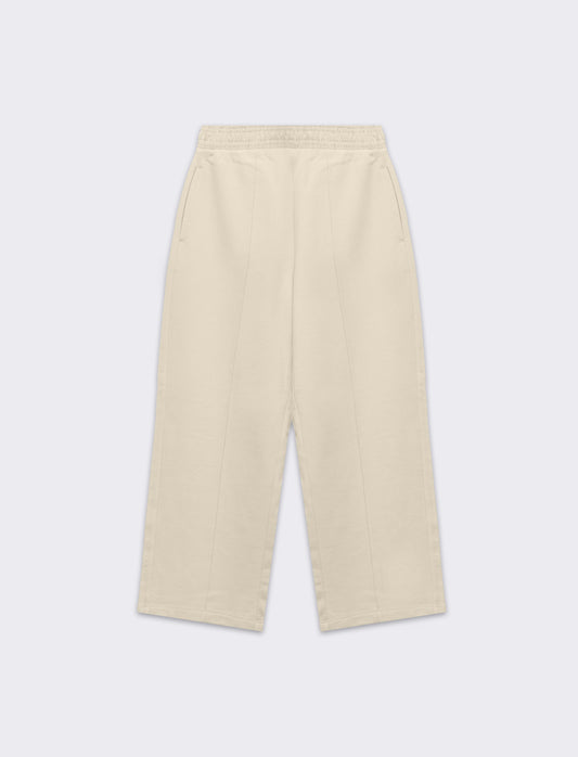 Jogger gamba larga con tasche da bambina - Beige