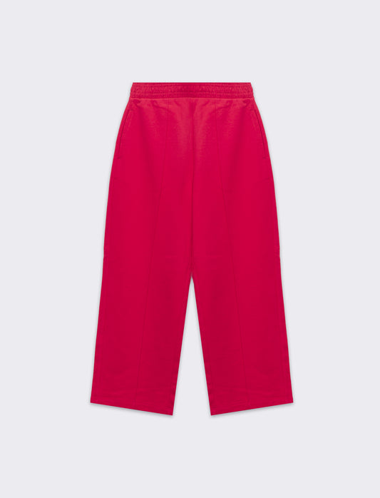 Jogger gamba larga con tasche da bambina - Fuxia