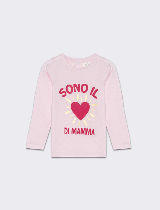 T-shirt manica lunga basica da neonata - Rosa