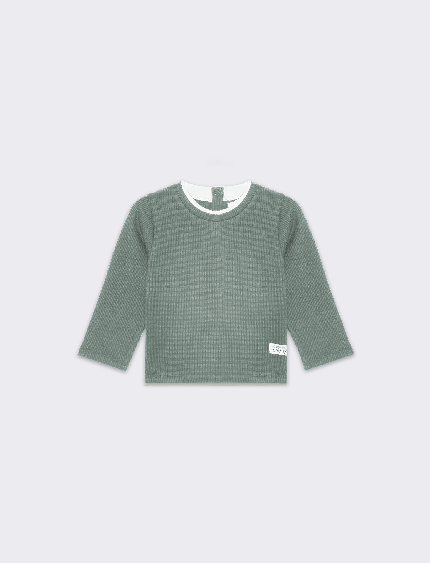 Maglietta con inserti a contrasto da neonato - Verde