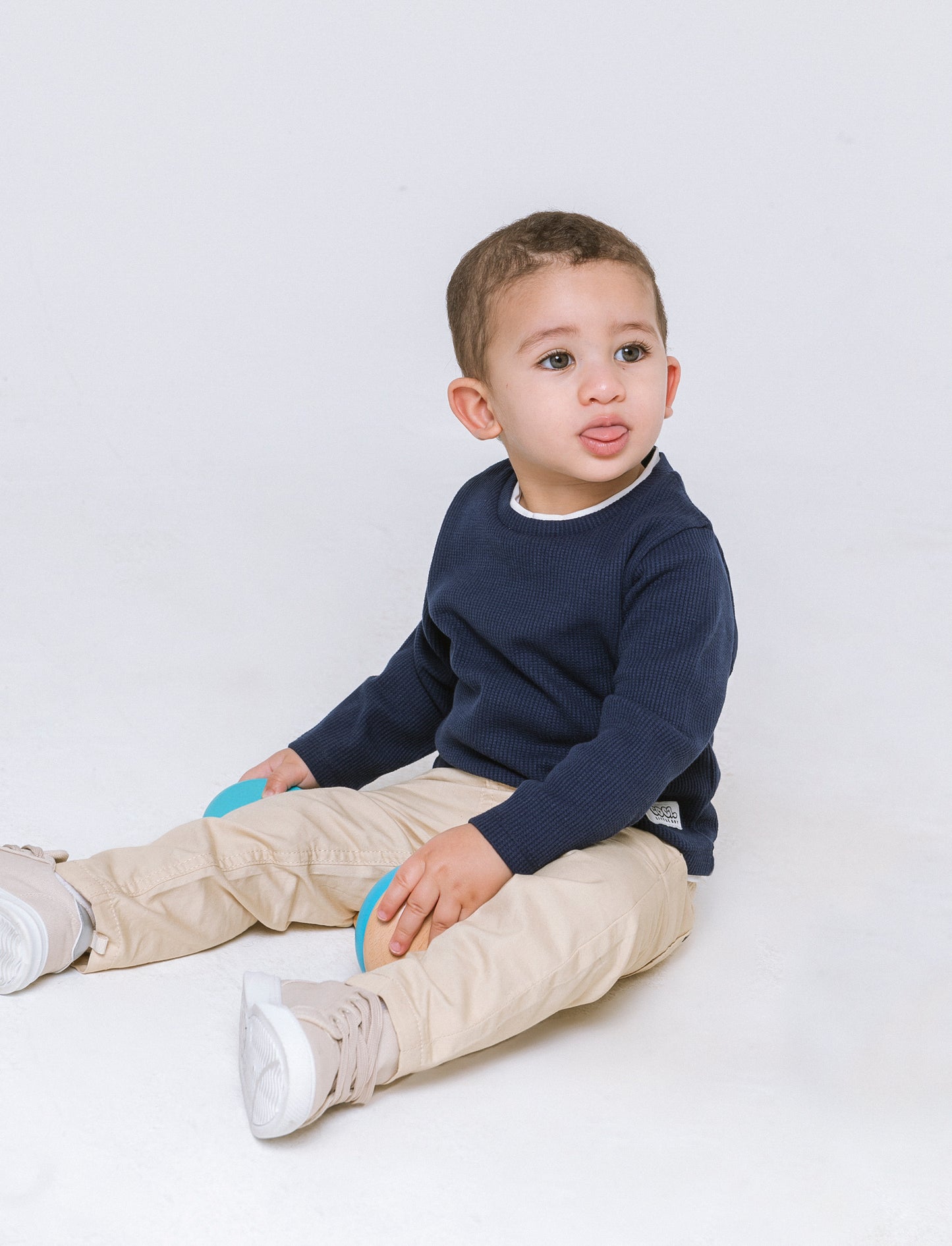 Maglietta con inserti a contrasto da neonato - Blu