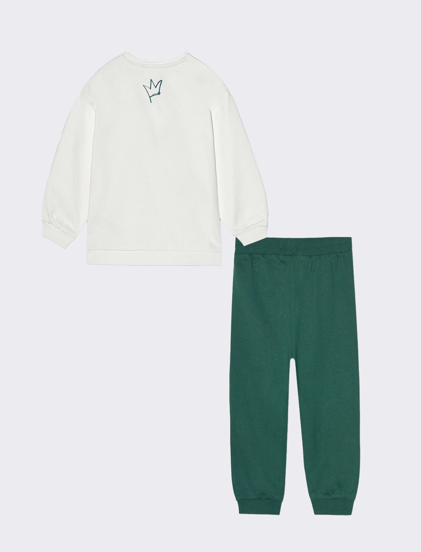 Tuta con felpa e jogger da neonato - Bianco latte