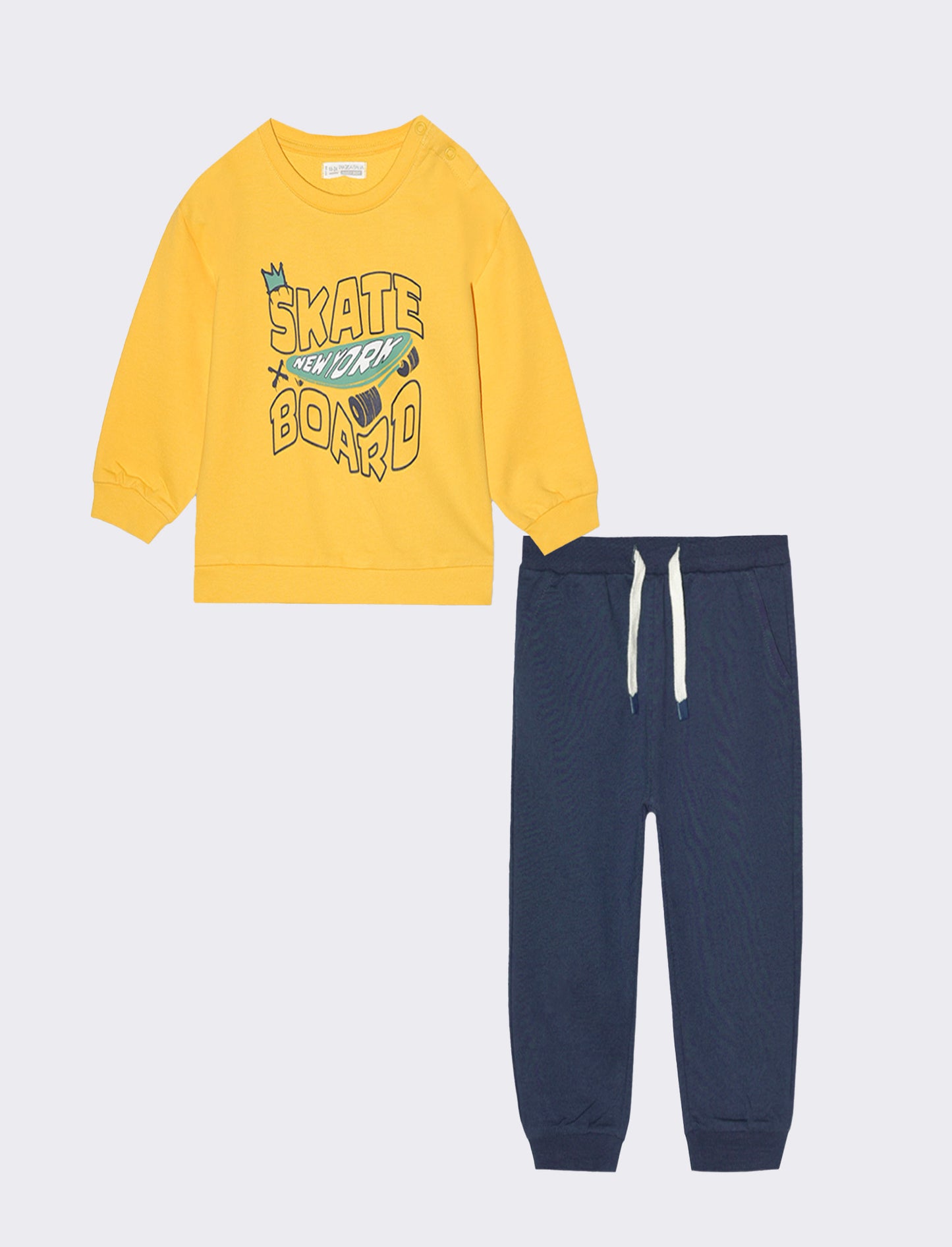 Tuta con felpa e jogger da neonato - Giallo