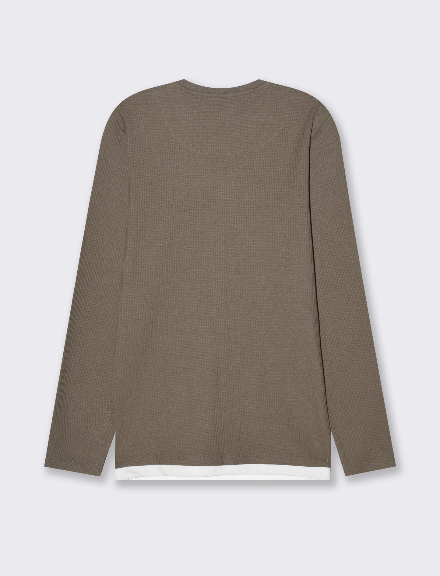 Man's waffle knit crew neck sweater - Grey