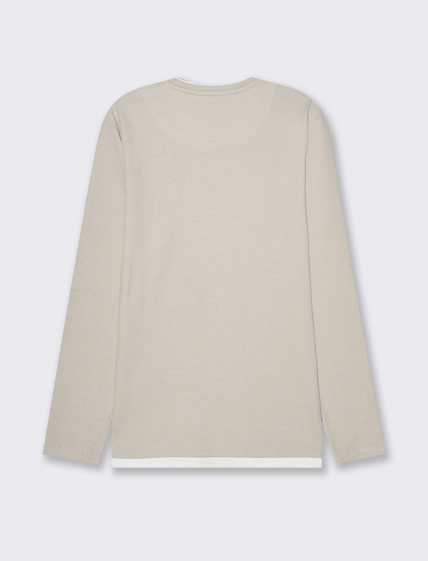 Maglia girocollo struttura waffel da uomo - Grigio ghiaccio