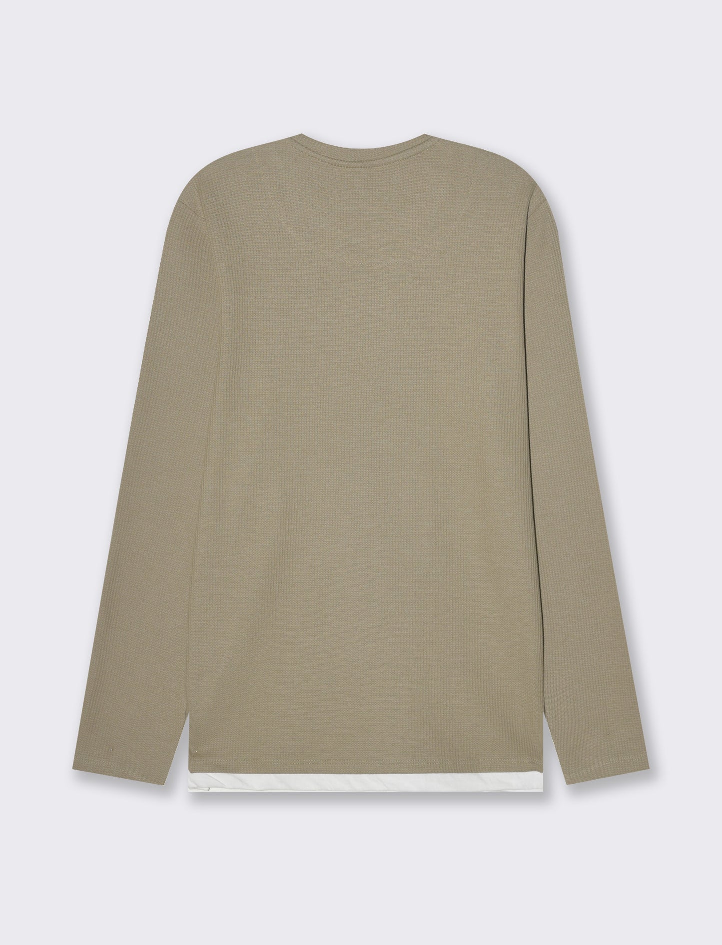 Maglia girocollo struttura waffel da uomo - Verde salvia