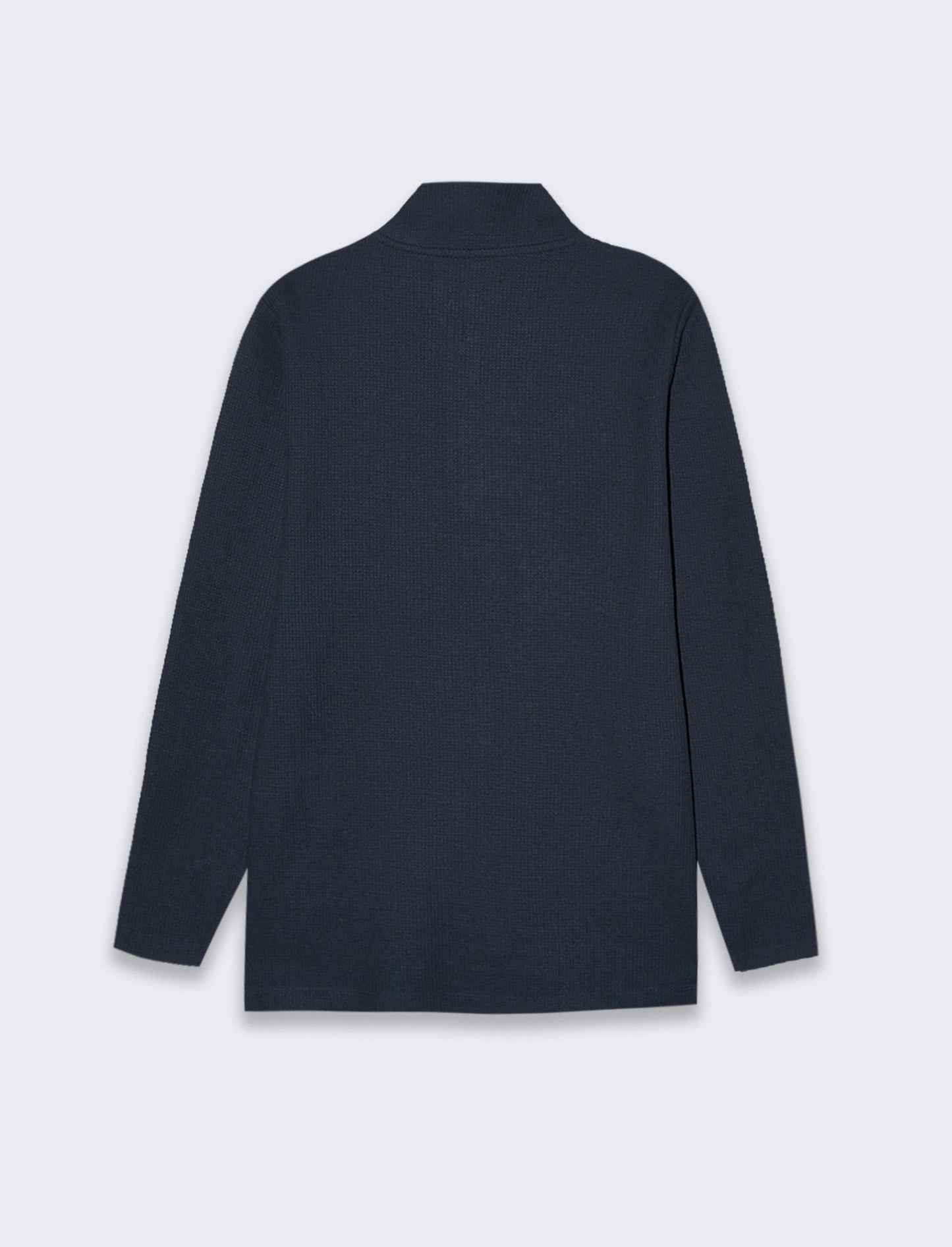 Maglia mezzo collo zip struttura waffel da uomo - Blu