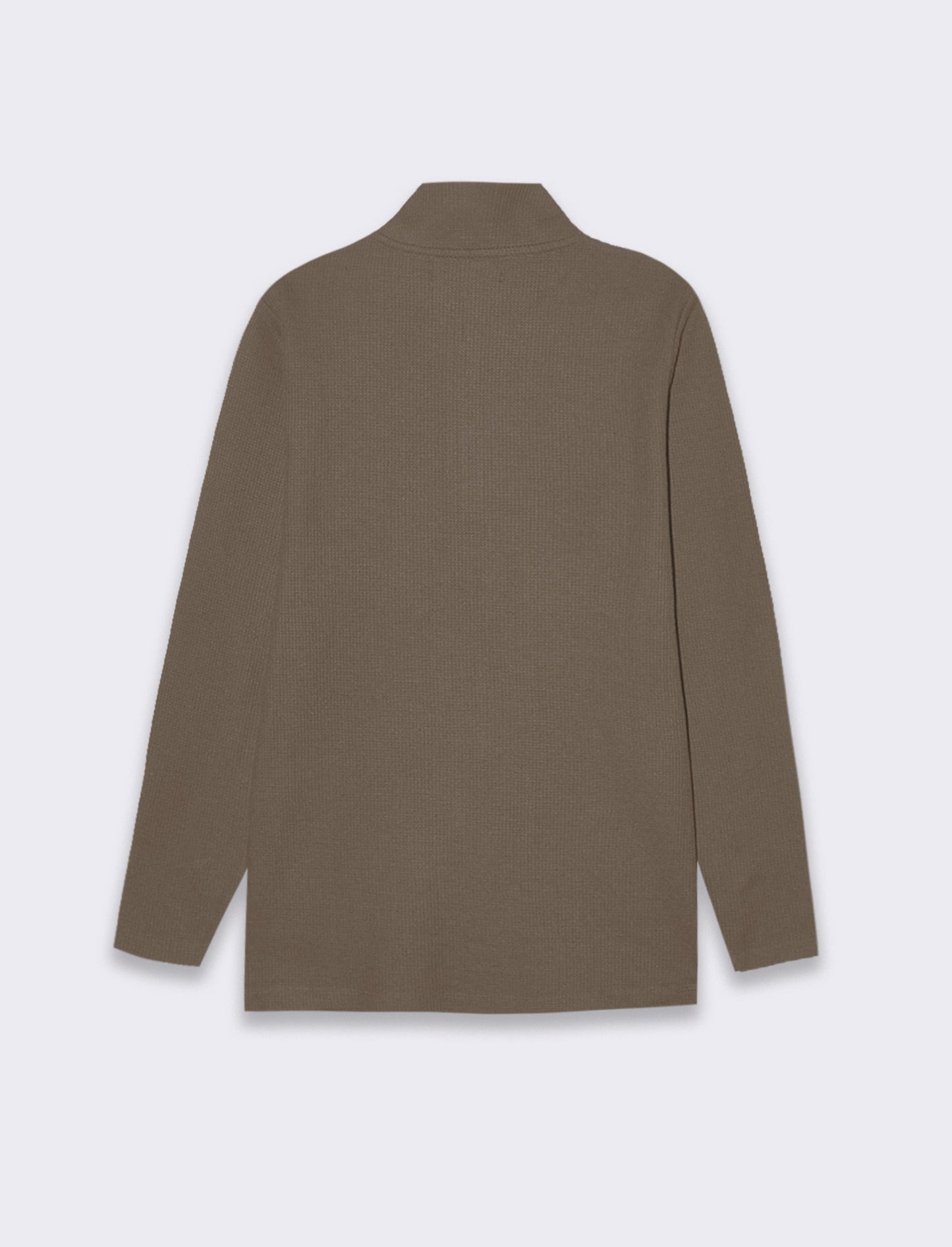 Maglia mezzo collo zip struttura waffel da uomo - Grigio fango