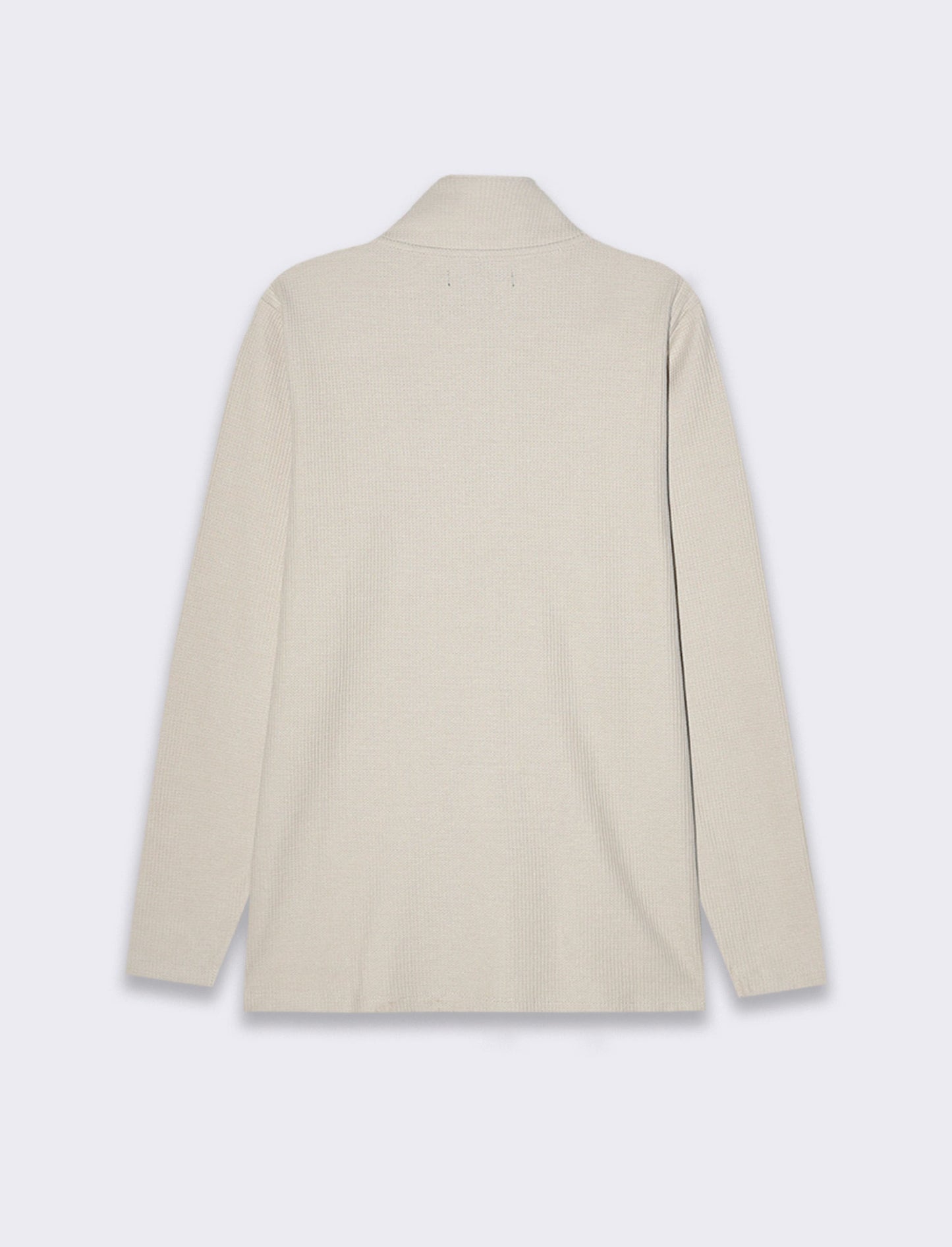 Man's waffle knit half-zip sweater - Green