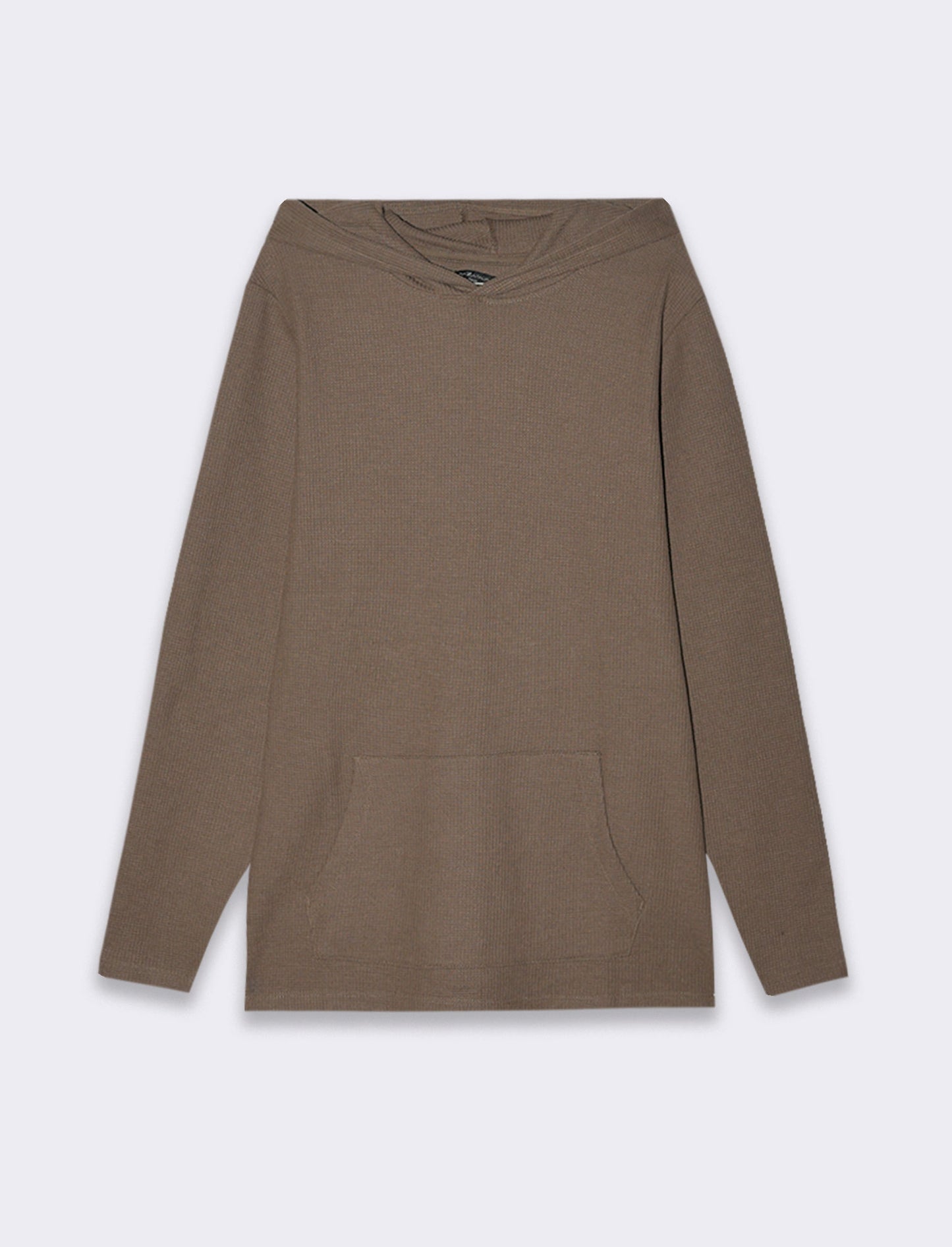 Man's waffle hoodie with kangaroo pocket - Grey
