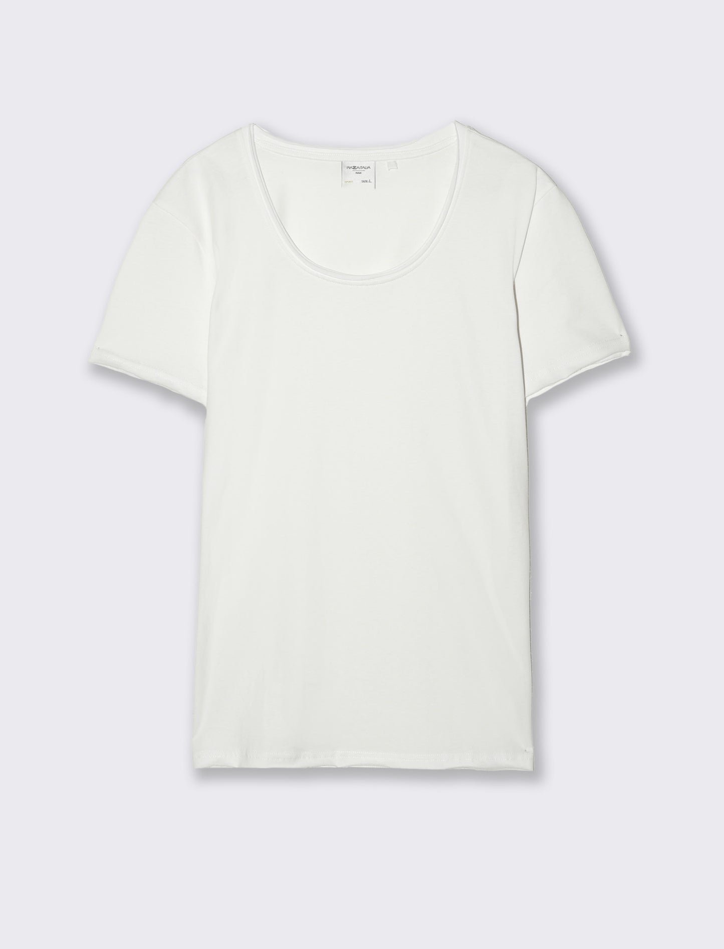 T-shirt scollo ampio regular fit da uomo - Bianco