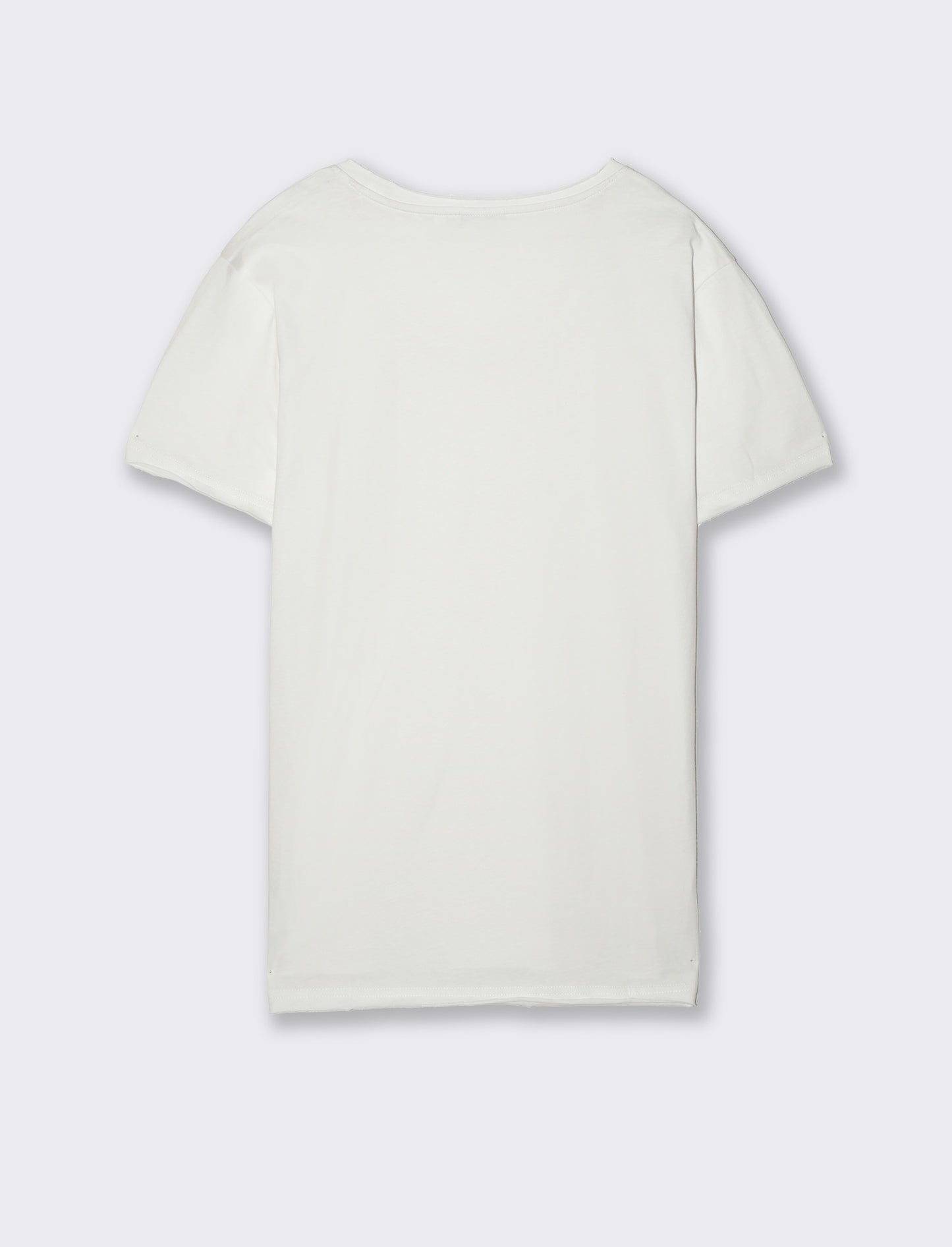 T-shirt scollo ampio regular fit da uomo - Bianco