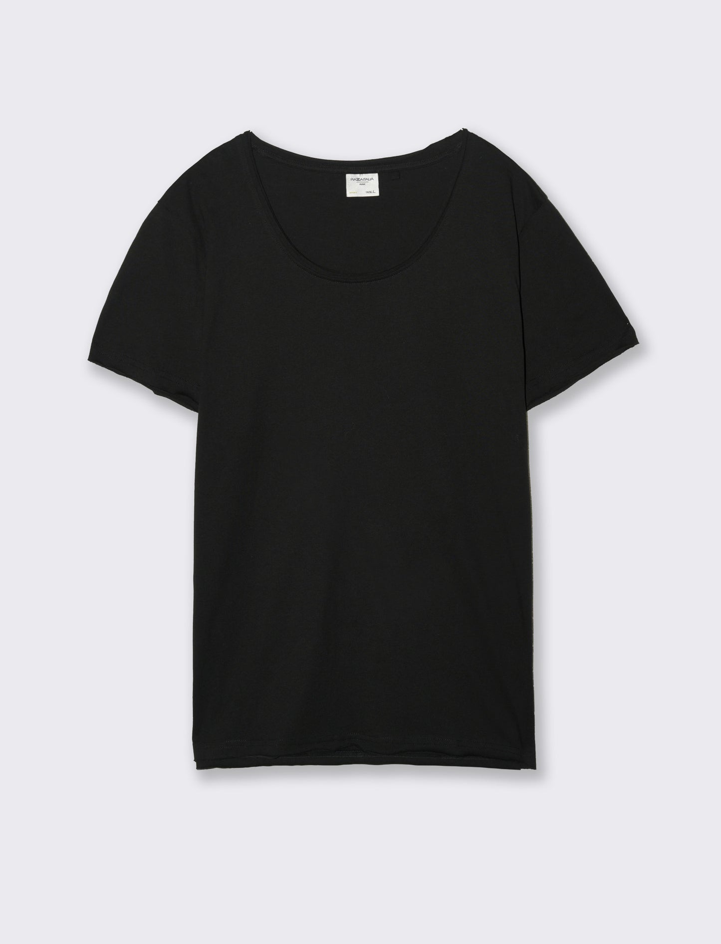 T-shirt scollo ampio regular fit da uomo - Nero
