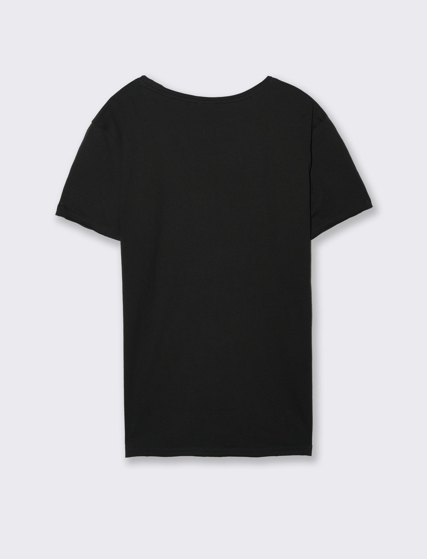 T-shirt scollo ampio regular fit da uomo - Nero