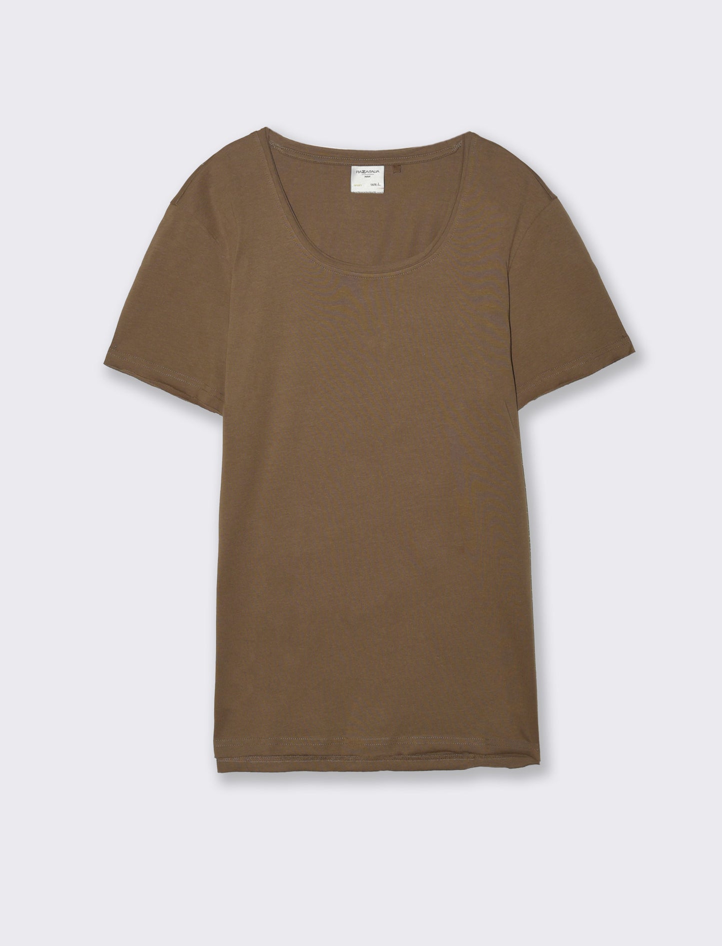 T-shirt scollo ampio regular fit da uomo - Grigio fango