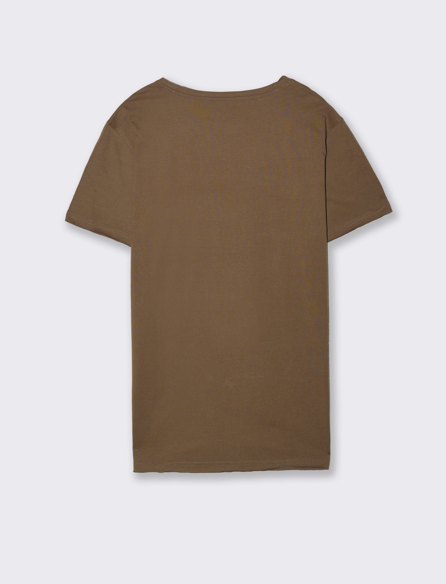T-shirt scollo ampio regular fit da uomo - Grigio fango