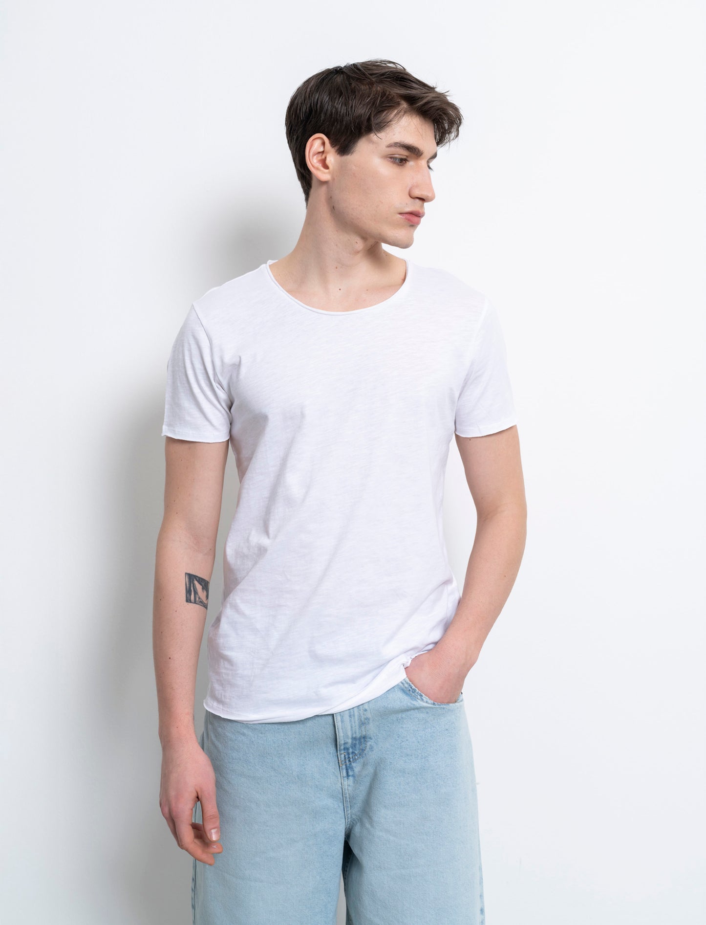 T-shirt cotone slub regular fit da uomo - Bianco