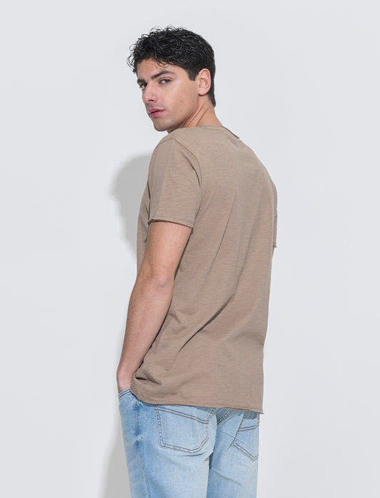 Man's slub cotton regular fit t-shirt - Grey