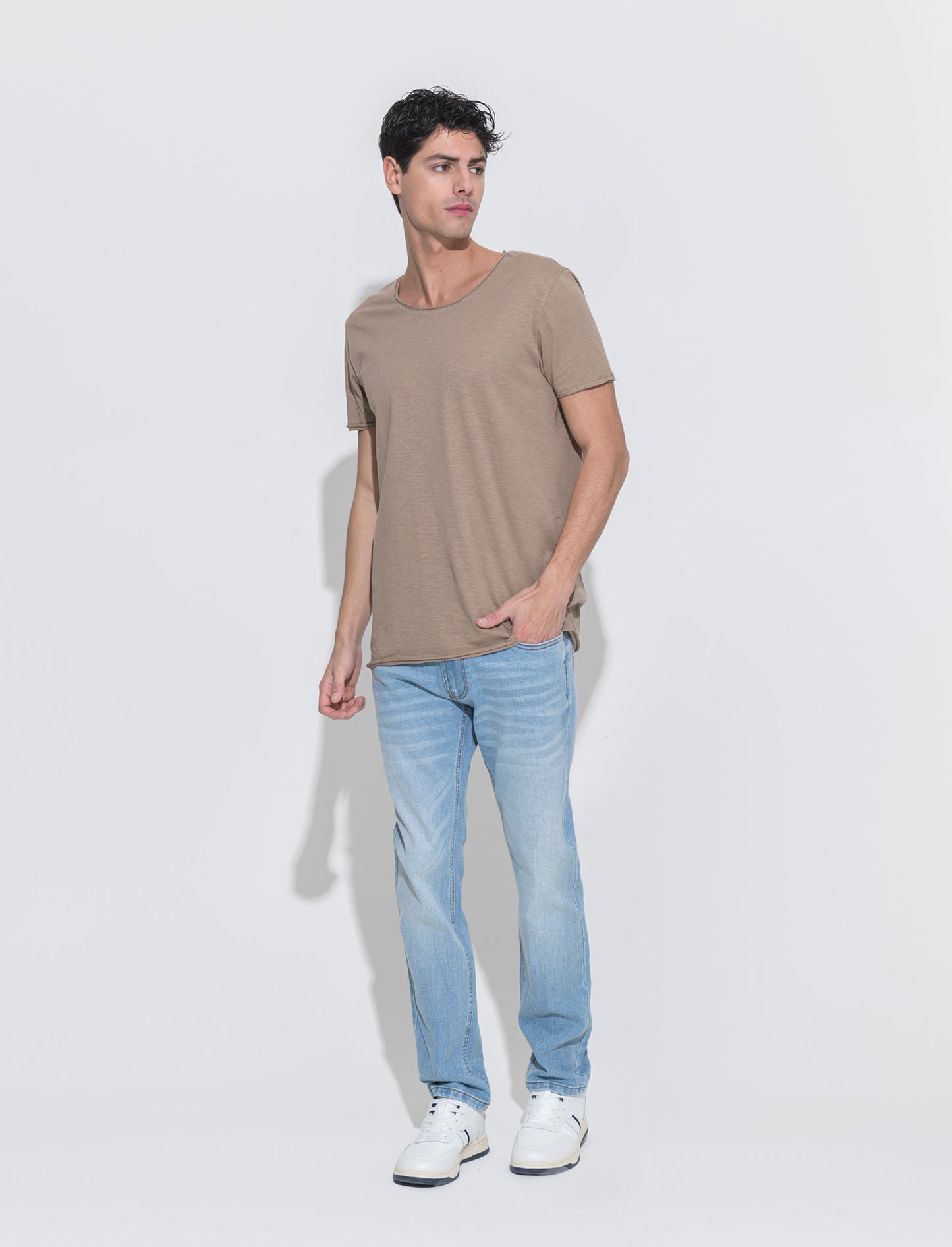Man's slub cotton regular fit t-shirt - Grey