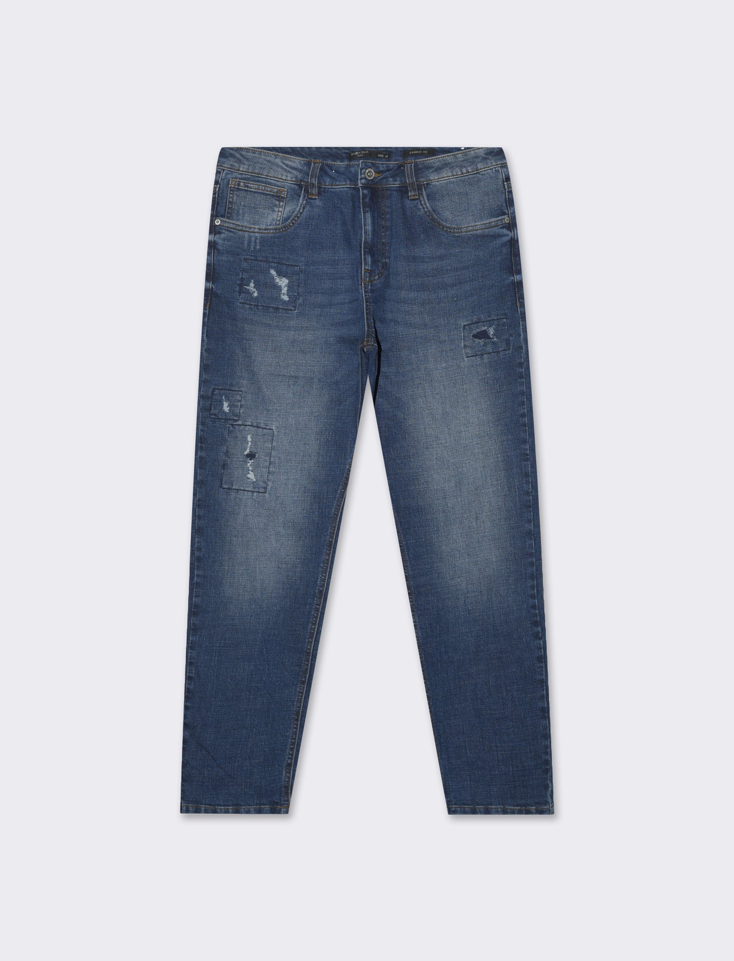 Jeans new carrot fit con abrasioni da uomo - DENIM SCURO