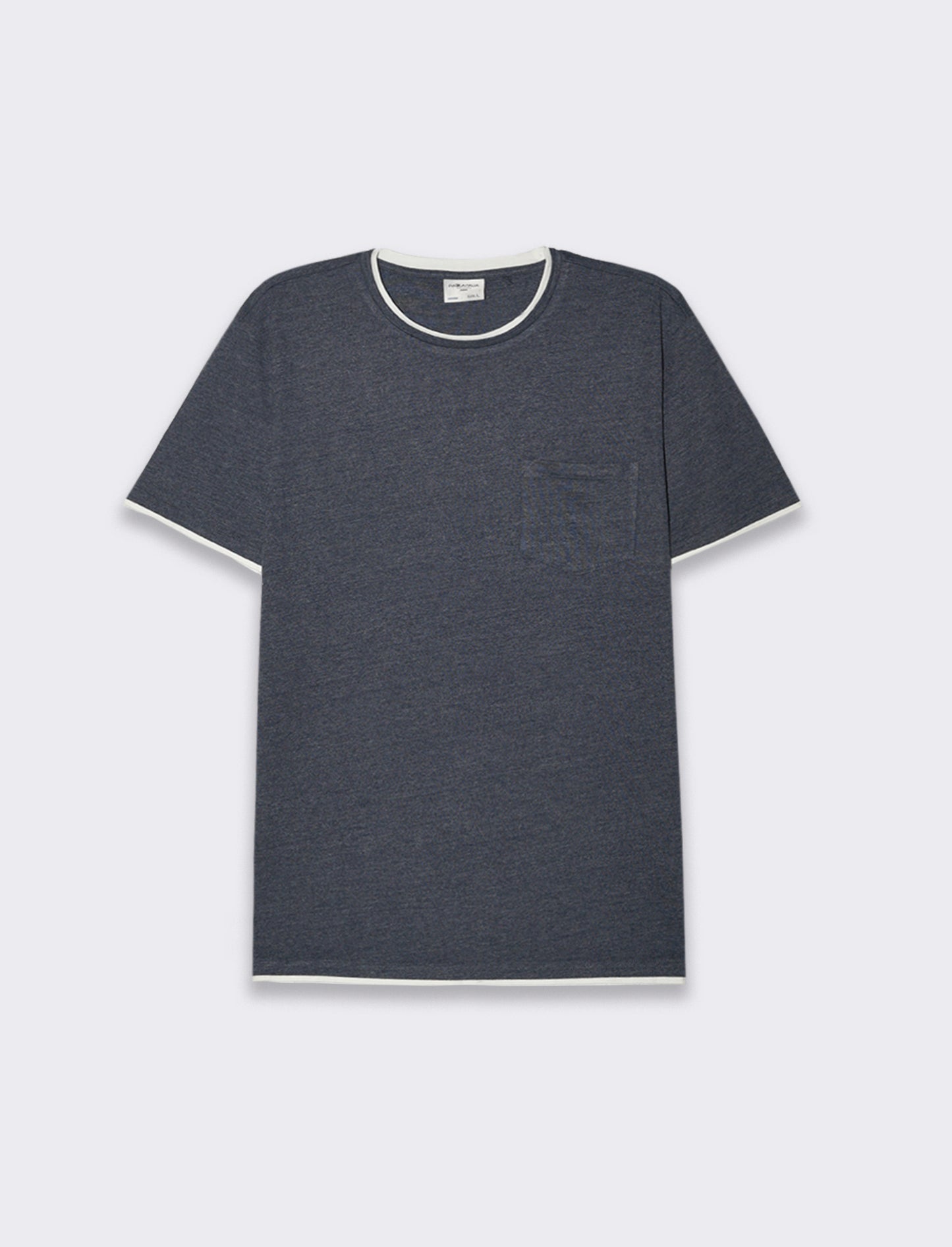 T-shirt effetto melange con tasca da uomo - Blu