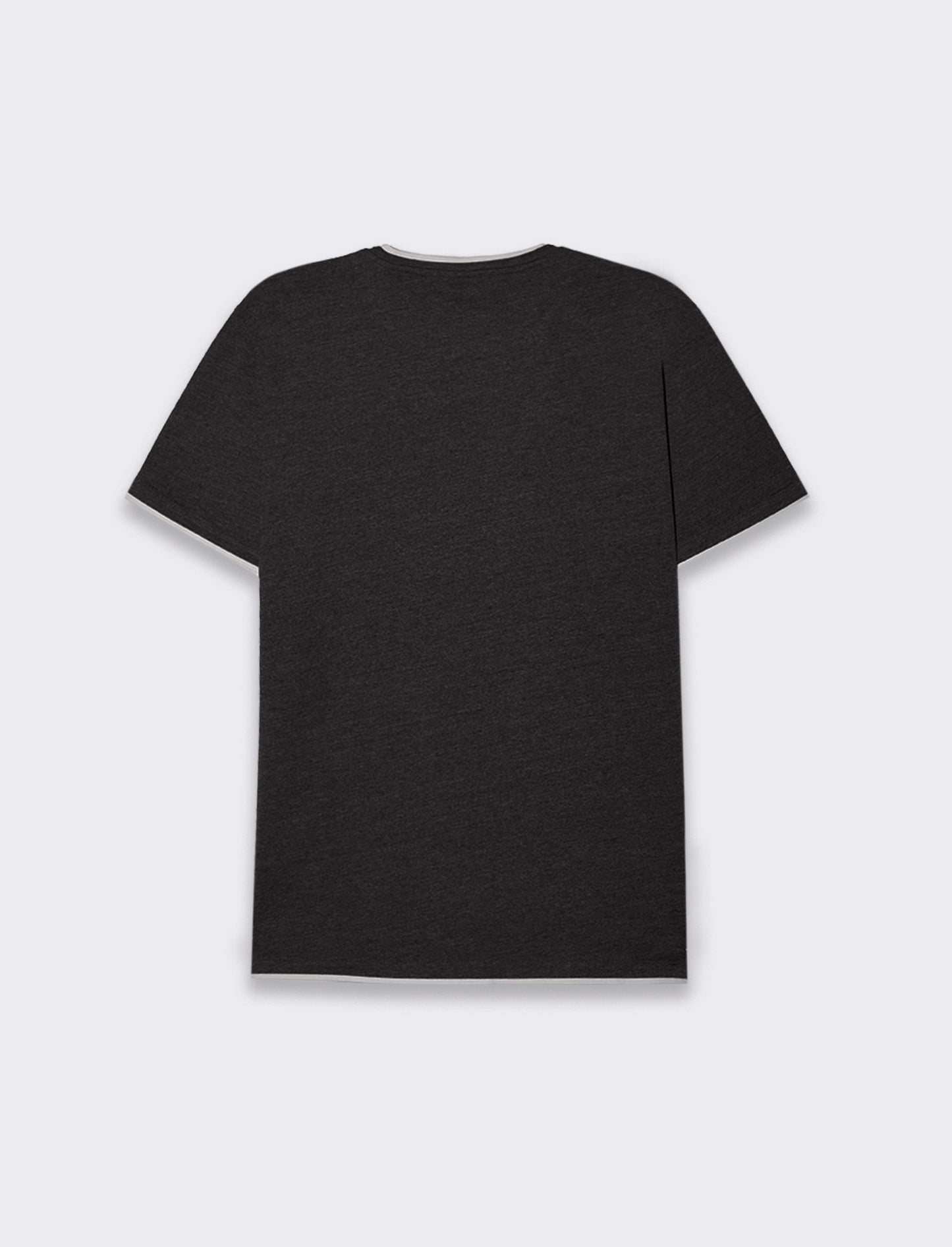 T-shirt effetto melange con tasca da uomo - Nero