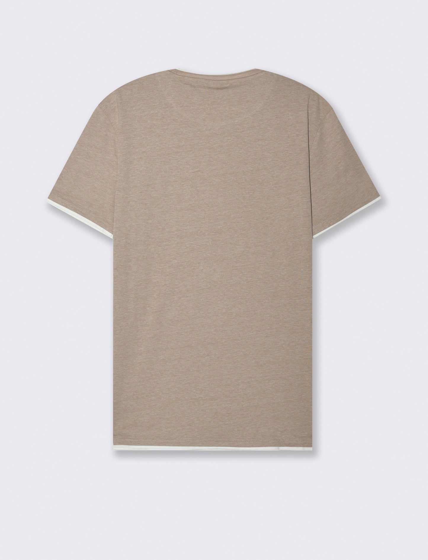 T-shirt effetto melange con tasca da uomo - Beige