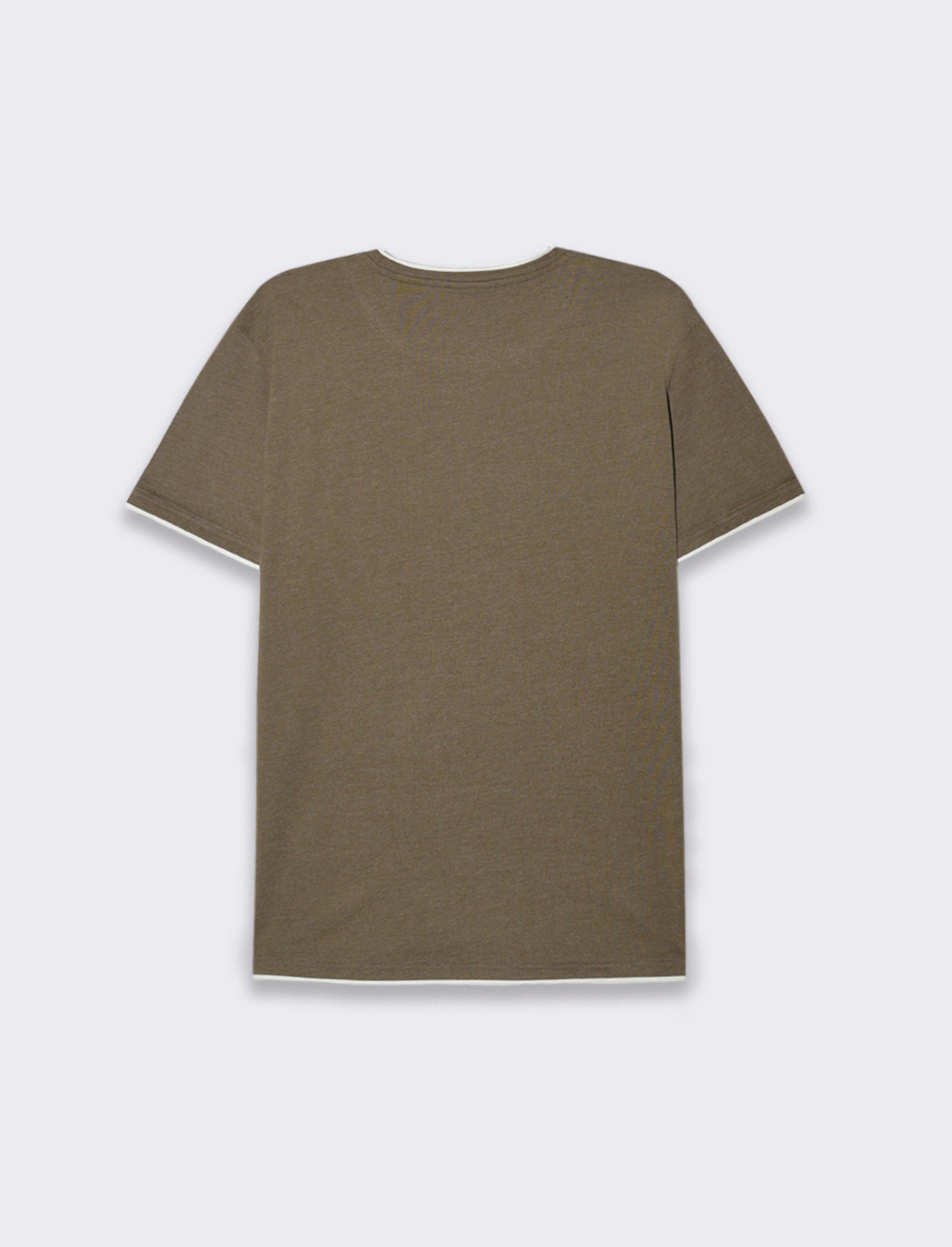 T-shirt effetto melange con tasca da uomo - Verde kaki