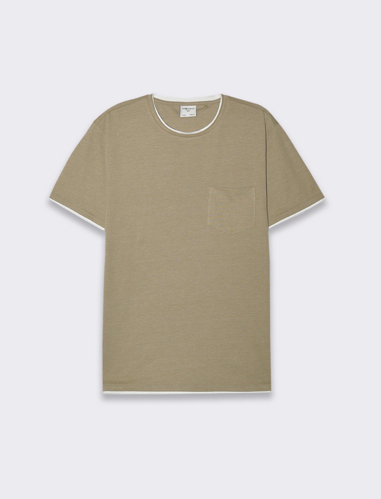 T-shirt effetto melange con tasca da uomo - Verde salvia