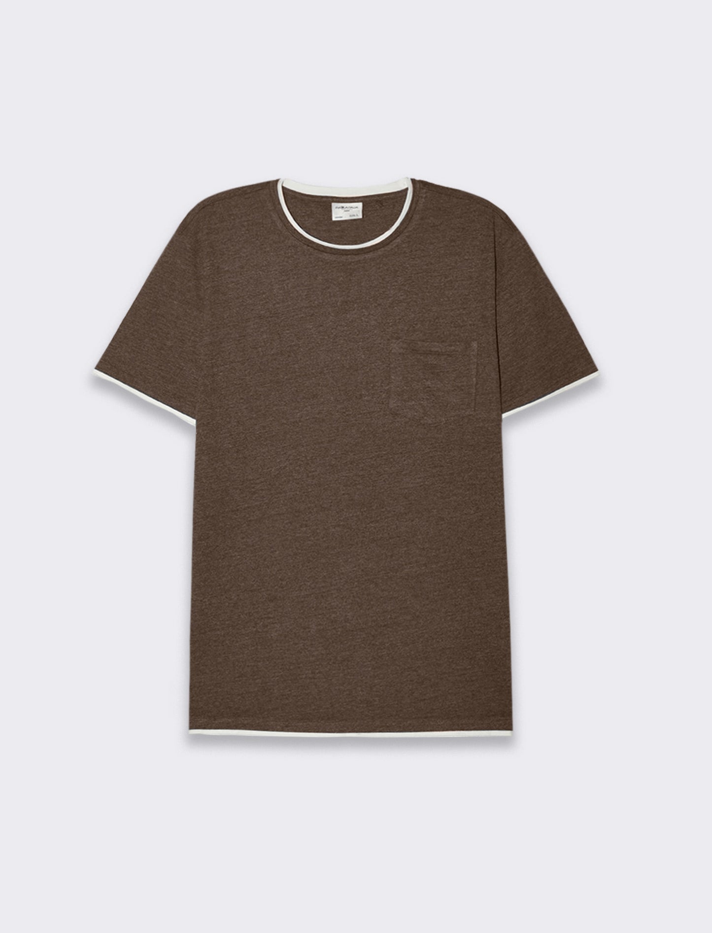 T-shirt effetto melange con tasca da uomo - Moro