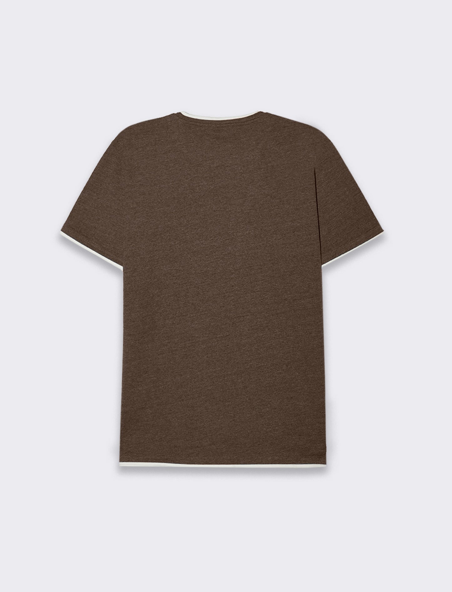 T-shirt effetto melange con tasca da uomo - Moro