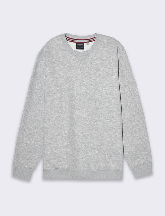 Felpa basic girocollo da uomo - Grigio mel.