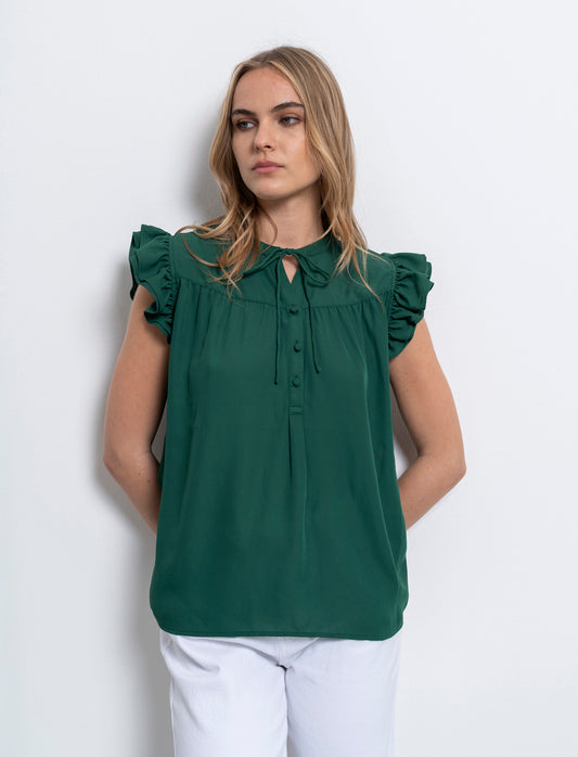 Woman's sleeveless cardigan - Green