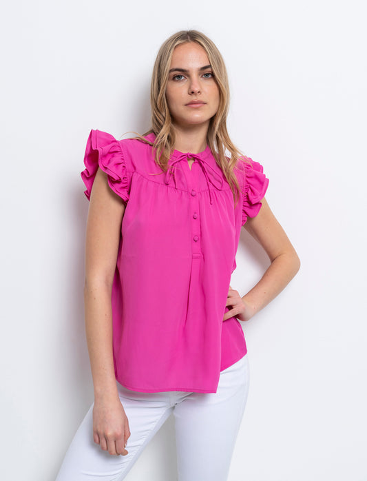 Woman's sleeveless cardigan - Fuxia