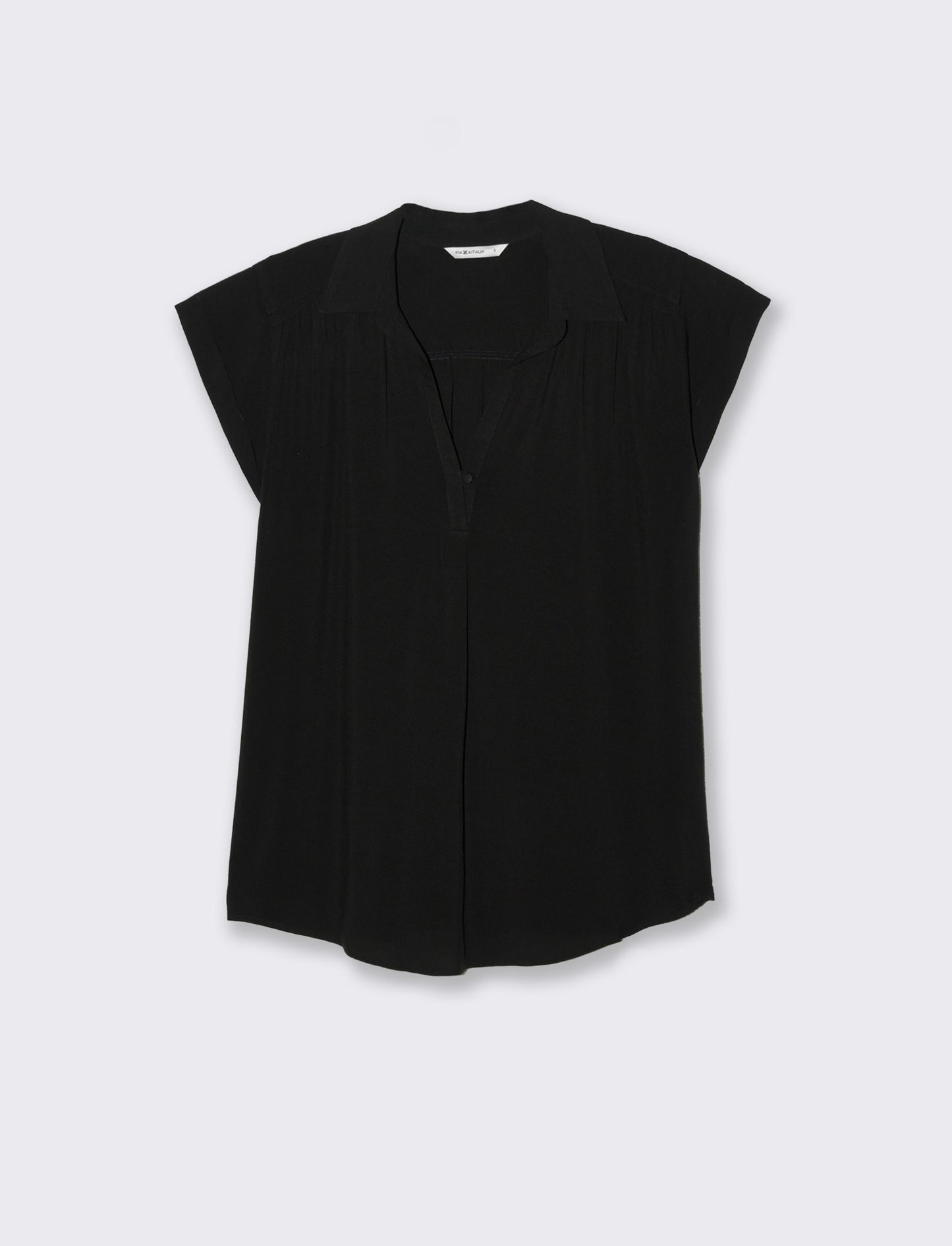 Casacca mezzamanica con scollo a V da donna - Nero