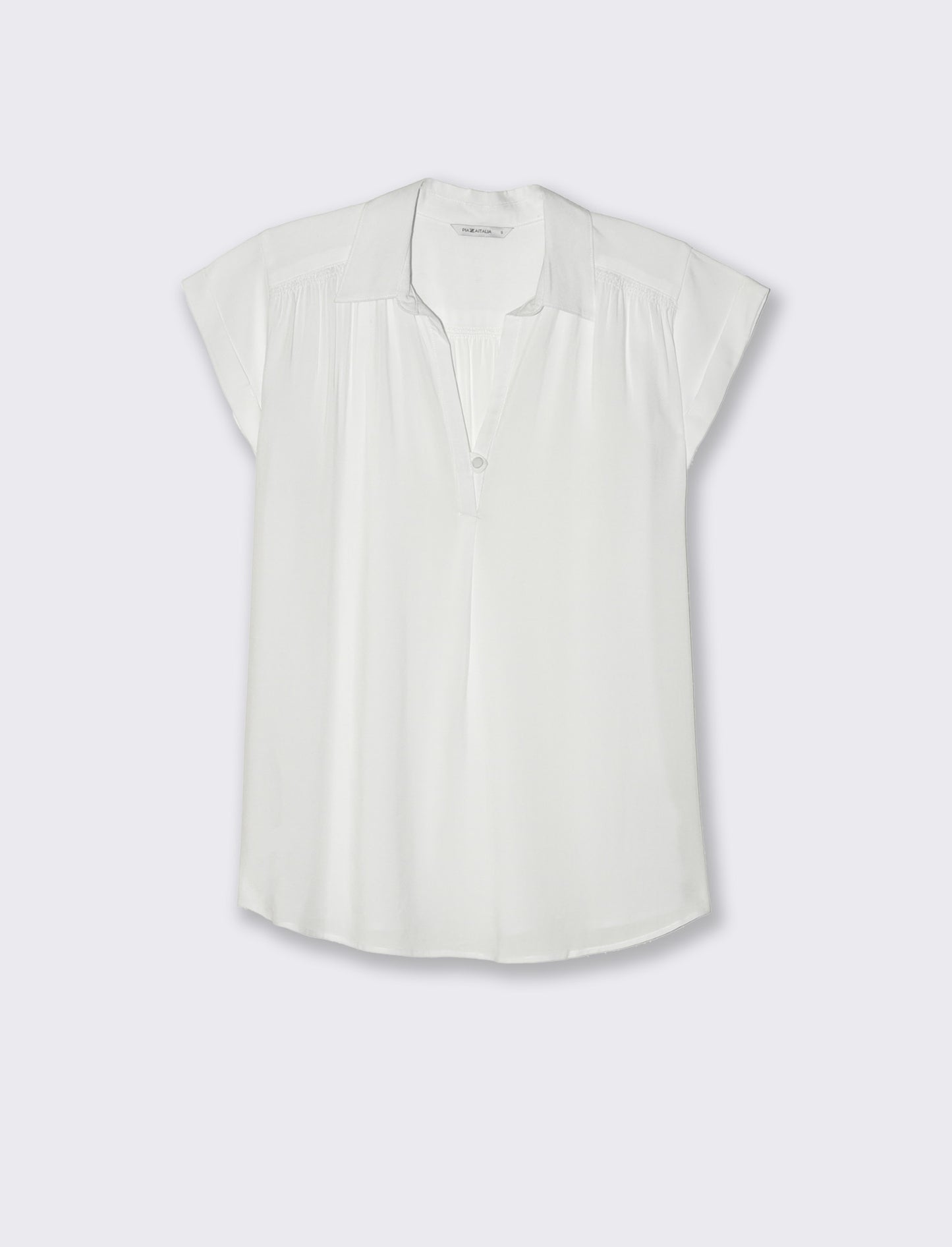 Casacca mezzamanica con scollo a V da donna - Bianco