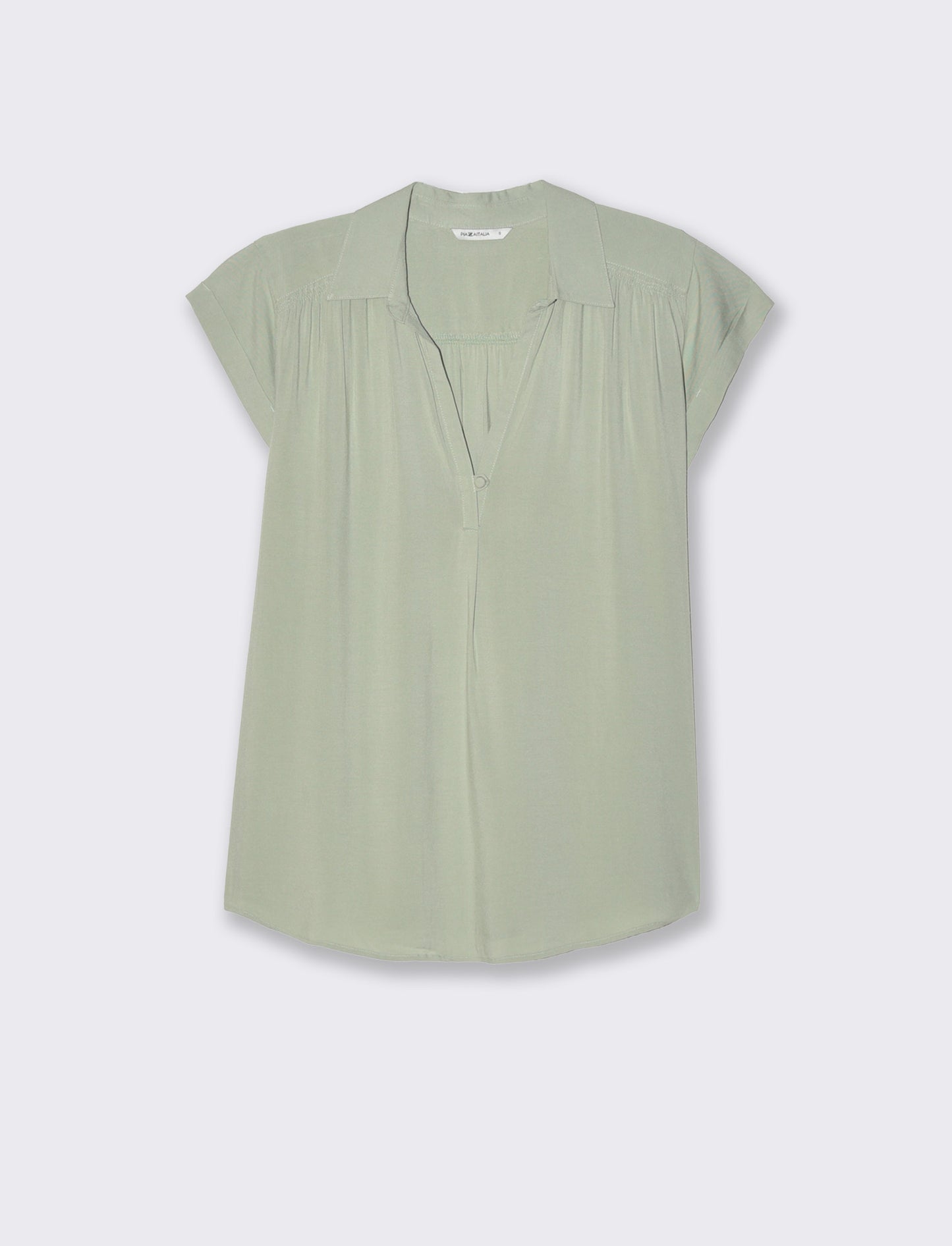 Woman's v-neck cascading top - Green