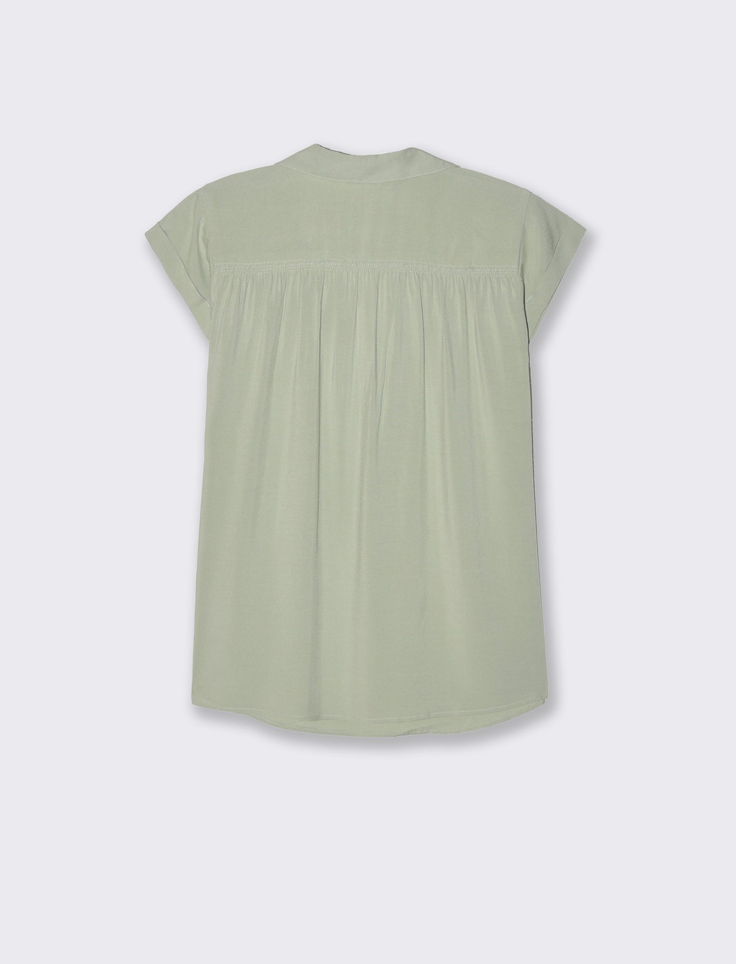 Woman's v-neck cascading top - Green