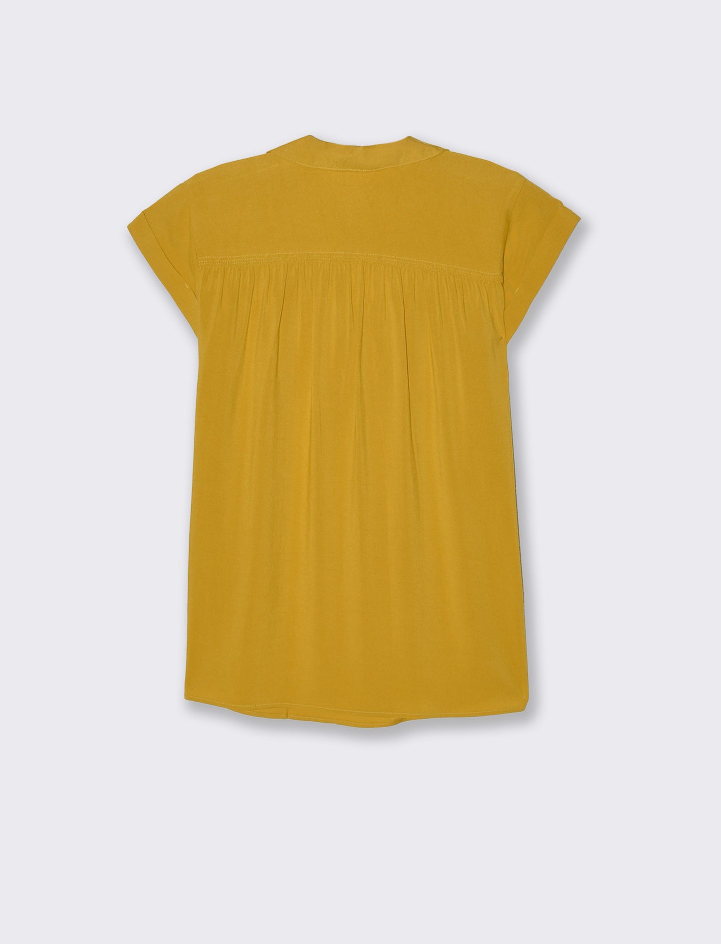 Casacca mezzamanica con scollo a V da donna - Senape