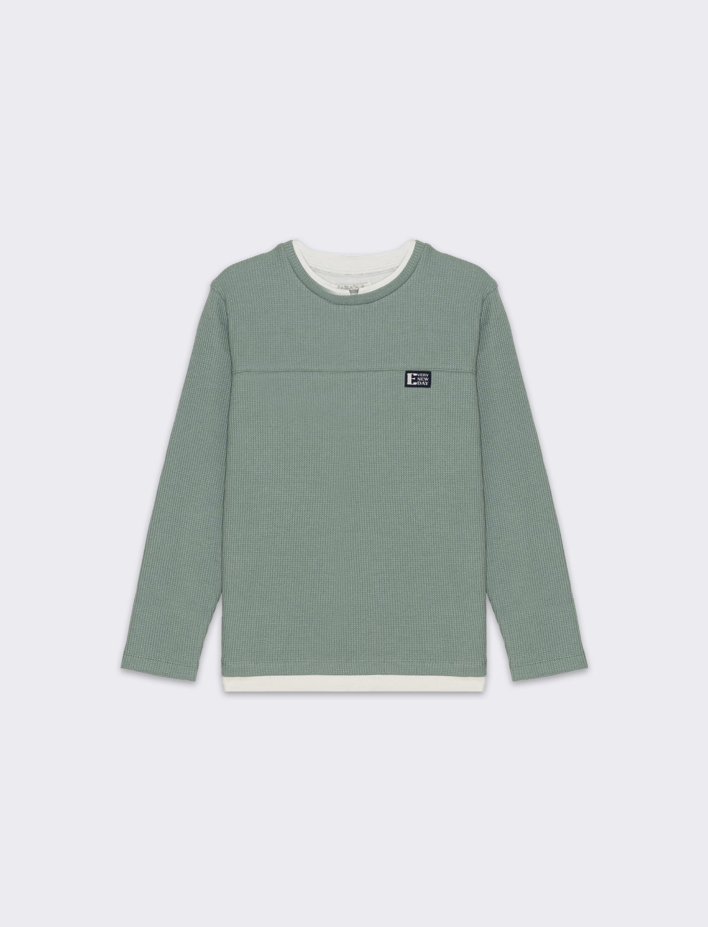 Maglia girocollo da bambino - Verde salvia