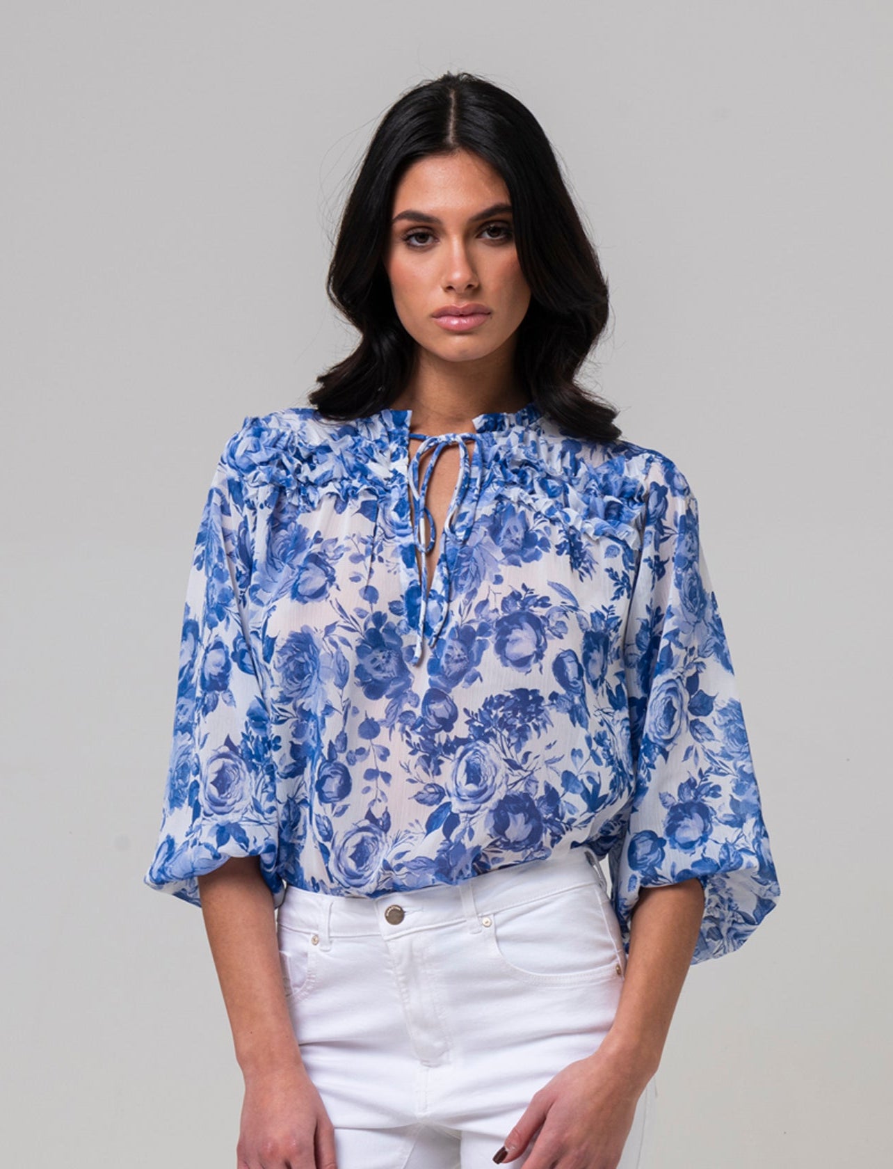 Woman's ruffled blouse for elegant style - 