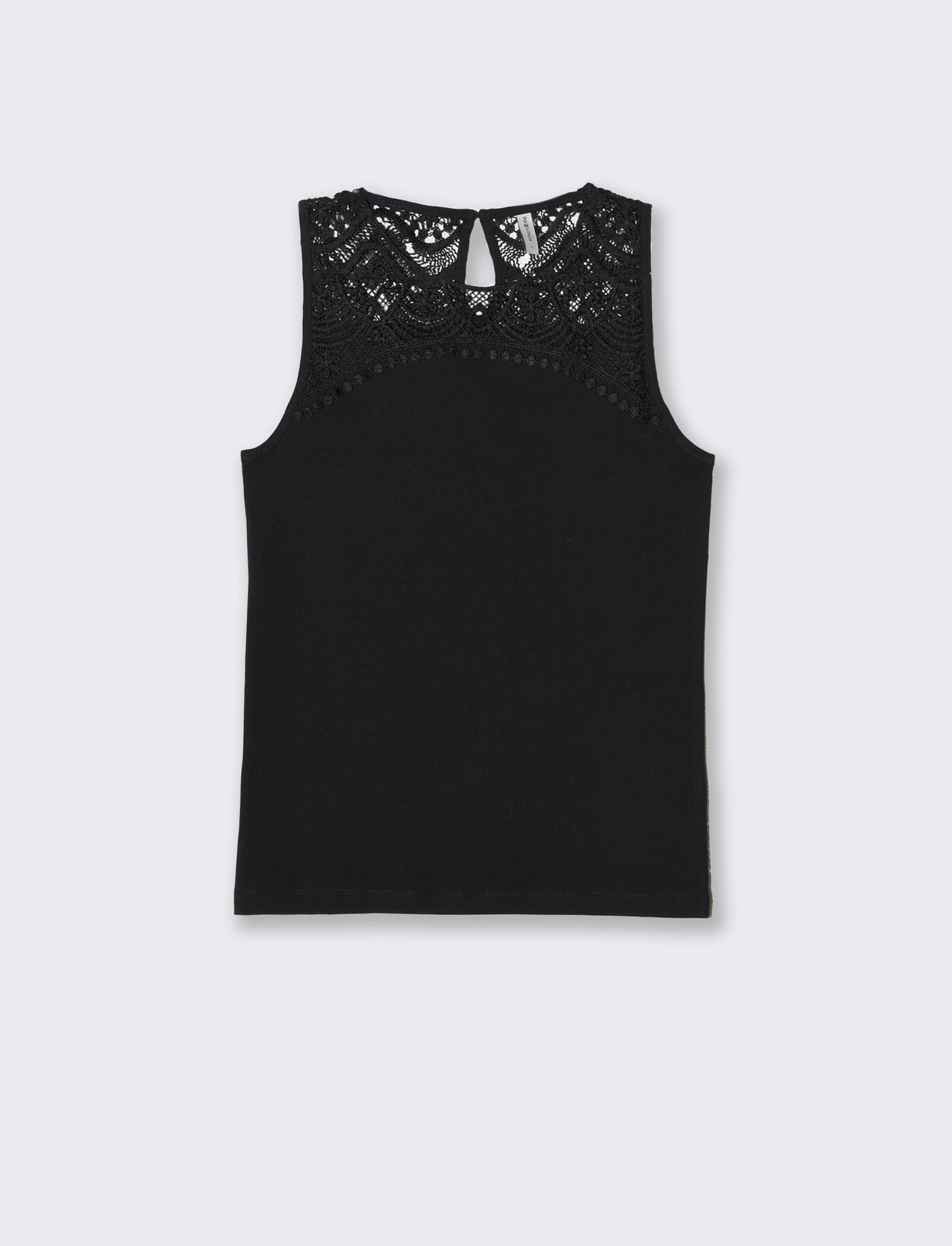 Top con pizzo da donna - Nero