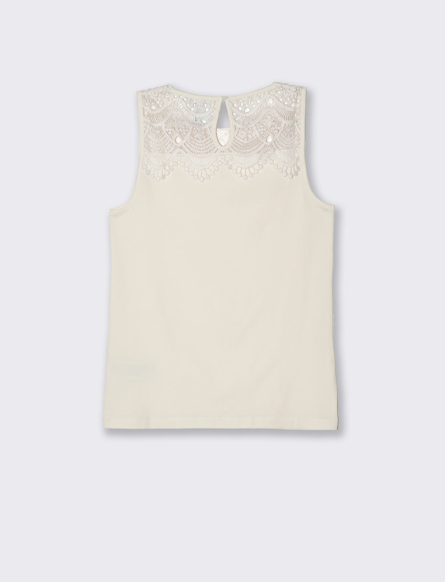 Top con pizzo da donna - Avorio