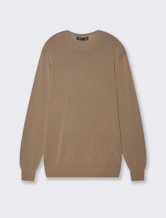 Maglia basic in puro cotone da uomo - Grigio tortora