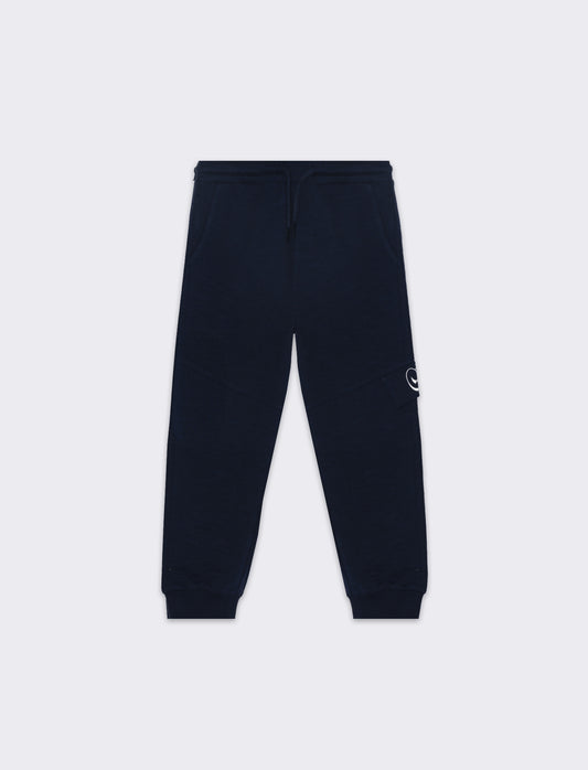 Jogger in felpa fiammata da bambino - Blu