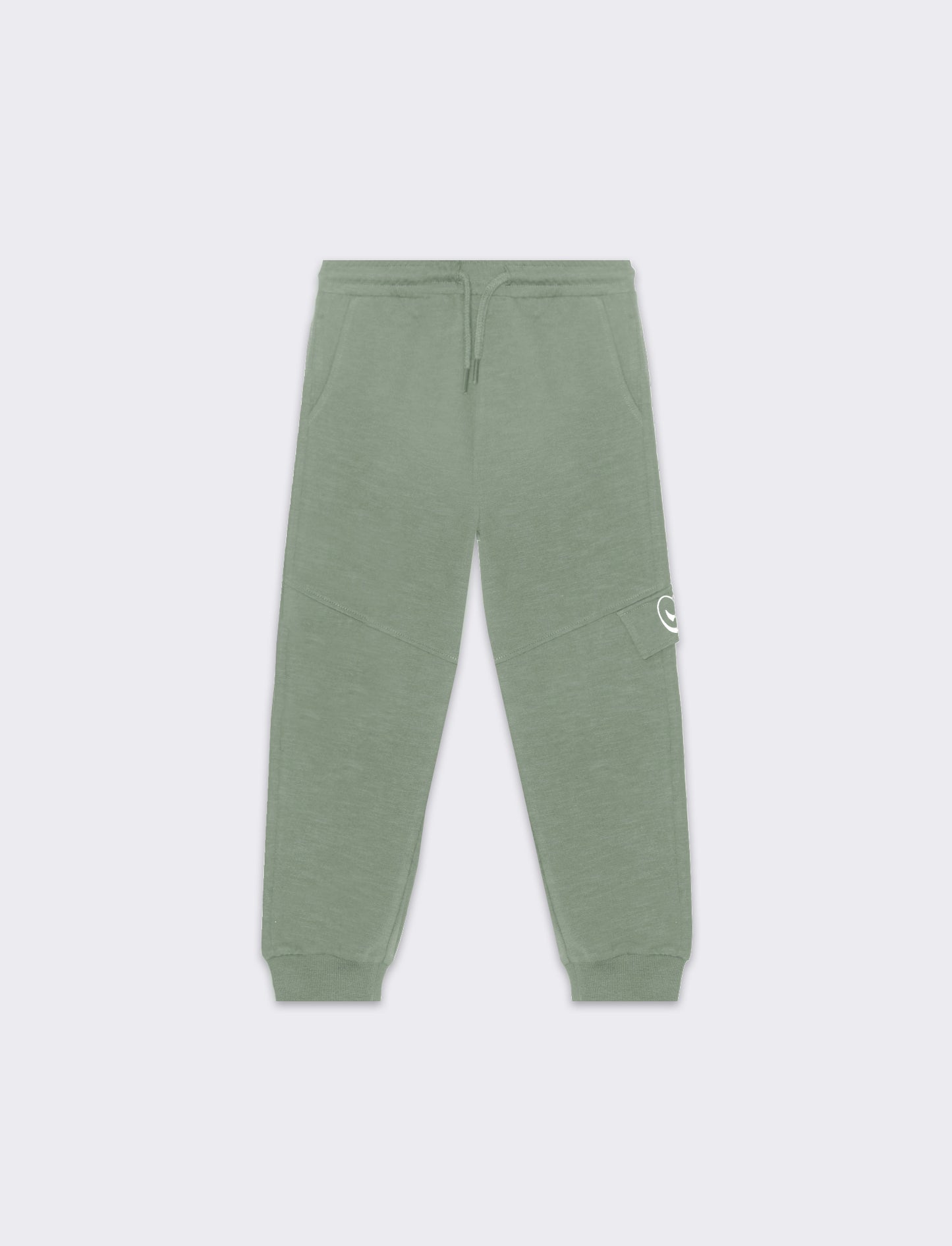 Jogger in felpa fiammata da bambino - Verde salvia