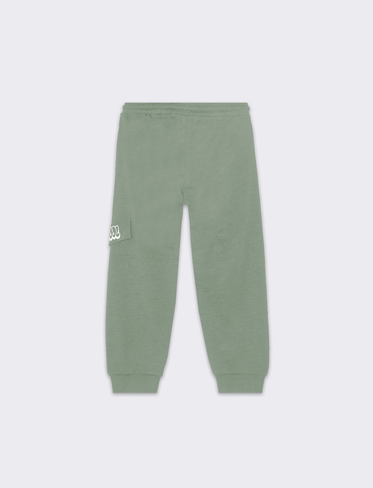 Jogger in felpa fiammata da bambino - Verde salvia
